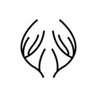 rådjur horn logotyp, djur- vektor, minimalistisk enkel design, illustration symbol ikon vektor