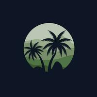 kokos träd logotyp design, strand växt vektor, handflatan träd sommar, illustration mall vektor