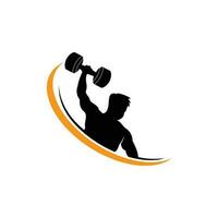 Fitnessstudio Logo, Fitness Gesundheit Vektor, Muskel trainieren Silhouette Design, Fitness Verein vektor