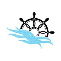 Schiff Lenkung Rad Logo, Vektor maritim nautisch, retro Jahrgang Vorlage Design zum Marke, Geschäft, Unternehmen