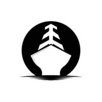 Ladung Schiff Logo Design, Ozean Transport Vektor, und Kreuzfahrt Schiff, Ladung, Logistik, Segeln Schule, Schnellboot vektor