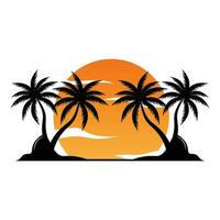 Kokosnuss Baum Logo Design, Strand Pflanze Vektor, Palme Baum Sommer, Illustration Vorlage vektor