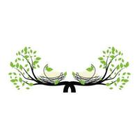Vogel Nest Logo, Vektor Design Illustration Vorlage