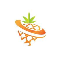 Ananas Logo, Vektor Garten Bauernhof frisch Frucht, Design zum einfach Obst Geschäft Saft