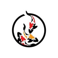 koi fisk logotyp design, kinesisk tur- och triumf dekorativ fisk vektor, företag varumärke guld fisk ikon vektor
