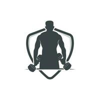 Fitnessstudio Logo, Fitness Gesundheit Vektor, Muskel trainieren Silhouette Design, Fitness Verein vektor