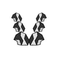 Stein Logo, natürlich Stein abstrakt, Gliederung Design, Vektor Luxus Jahrgang Smaragd Edelstein Schmuck