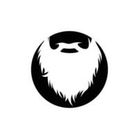 Bart Logo Design, männlich Gesicht Aussehen Vektor, zum Babershop, Haar, Aussehen, Marke Etikette vektor