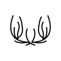 rådjur horn logotyp, djur- vektor, minimalistisk enkel design, illustration symbol ikon vektor