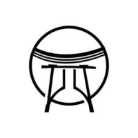 Torii-Tor-Logo, japanischer Geschichtstor-Symbolvektor, chinesische Illustration, Markenvorlage für Holzdesign-Unternehmen vektor