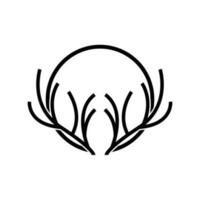 Hirsch Horn Logo, Tier Vektor, minimalistisch einfach Design, Illustration Symbol Symbol vektor