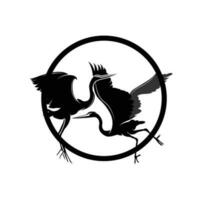 Reiher Vogel Logo, Vektor Vogel fliegend Storch Reiher, Tier Silhouette Design, ilustrasi Schablone