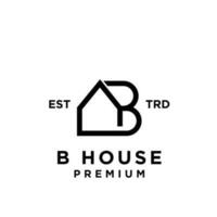 b hus minimalistisk linje logotyp ikon design vektor