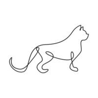 Katze Single Linie Logo Symbol Design Illustration vektor