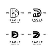 d Adler Brief einstellen Sammlung Logo Symbol Design Illustration vektor