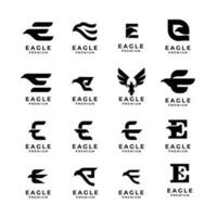 e Örn brev uppsättning samling logotyp ikon design illustration vektor