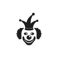 clown karaktär logotyp ikon, vektor illustration design mall.