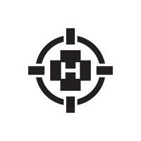 Hubschrauberlandeplatz Symbol Logo Vektor Illustration Design Vorlage.