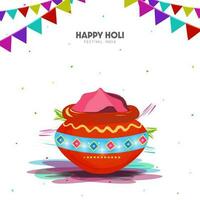färgrik Lycklig holi bakgrund. design hälsningar för Indiens Färg festival firande vektor