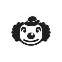 clown karaktär logotyp ikon, vektor illustration design mall.