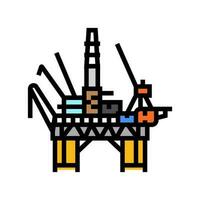 Off-Shore Bohren Petroleum Ingenieur Farbe Symbol Vektor Illustration