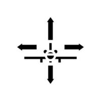flyg kontrollera flygteknik ingenjör glyf ikon vektor illustration