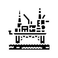 olja rigg plattform petroleum ingenjör glyf ikon vektor illustration