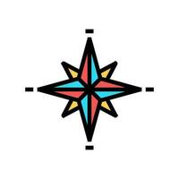 kompass tatuering konst årgång Färg ikon vektor illustration