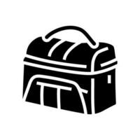 lunch låda väska skola glyf ikon vektor illustration