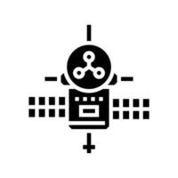 Plats sond flygteknik ingenjör glyf ikon vektor illustration