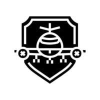 Luftfahrt Sicherheit Luftfahrt Ingenieur Glyphe Symbol Vektor Illustration