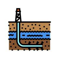 hydraulisk sprickbildning petroleum ingenjör Färg ikon vektor illustration