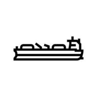 Öl Tanker Schiff Petroleum Ingenieur Linie Symbol Vektor Illustration