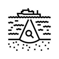 Meeresboden Umfrage Petroleum Ingenieur Linie Symbol Vektor Illustration