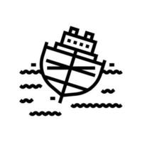 Schiff Stabilität Marine Linie Symbol Vektor Illustration