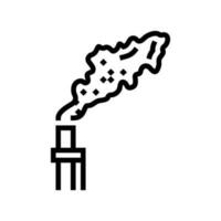 gas flaring petroleum ingenjör linje ikon vektor illustration