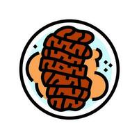 Teriyaki Hähnchen japanisch Essen Farbe Symbol Vektor Illustration