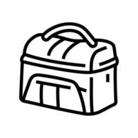 lunch låda väska skola linje ikon vektor illustration