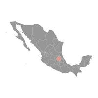 Hidalgo Zustand Karte, administrative Aufteilung von das Land von Mexiko. Vektor Illustration.