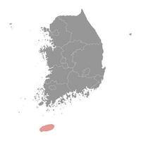 jeju Karta, provins av söder korea. vektor illustration.