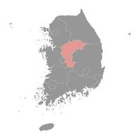 Norden chungcheong Karte, Provinz von Süd Korea. Vektor Illustration.