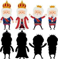 Zeichentrickfigur eines Königs mit verschiedenen Posen vektor