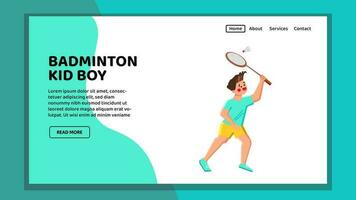 Sport Badminton Kind Junge Vektor