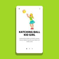 Spiel fangen Ball Kind Mädchen Vektor
