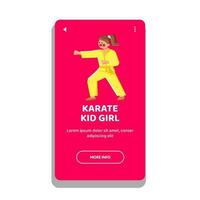 krigisk karate unge flicka vektor
