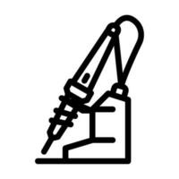 Löten Eisen Werkzeug Arbeit Linie Symbol Vektor Illustration