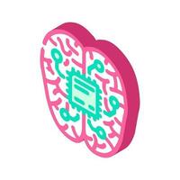 artificiell hjärna implantera framtida teknologi isometrisk ikon vektor illustration