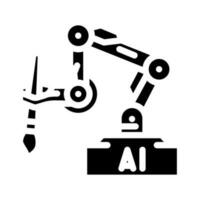 ai Bild Generation Zukunft Technologie Glyphe Symbol Vektor Illustration