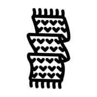 Schal Stricken wolle Linie Symbol Vektor Illustration