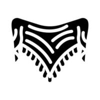 Schal Stricken wolle Glyphe Symbol Vektor Illustration